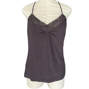 Y2K 2000s FairyCore Brown Lace Trim Tank Top